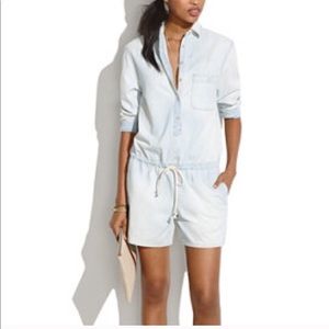 Madewell chambray long sleeve romper